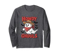 Howdy Ghouls Chemise Cowboy Ghost Western Halloween effrayante Manche Longue