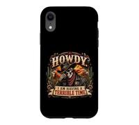 Howdy I Am Having a Terrible Time Squelette de Cowboy Amusant Coque pour iPhone XR