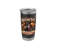 Howdy I Am Having a Terrible Time Squelette de cowboy amusant Gobelet isotherme en acier inoxydable double paroi