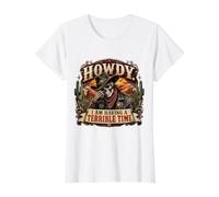 Howdy I Am Having a Terrible Time Squelette de Cowboy Amusant T-Shirt Graphique avec Valeur