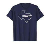Howdy in Texas TX Map Contour Silhouette Shape T-Shirt