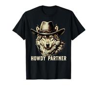 Howdy Partner Wolf Cowboy Cowgirl Wolves T-Shirt