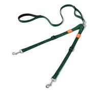 HOWGO Laisse double pour chien, sans enchevêtrement, pivote à 360°, deux poignées rembourrées réglables, coupleur de laisse pour chiens de grande et moyenne taille (vert, 1,2 cm x 1,2 m, Std)