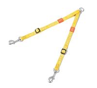 HOWGO Laisse double pour chien, sans enchevêtrement, pivote à 360°, deux poignées rembourrées réglables, coupleur de laisse pour chiens de petite et moyenne taille (jaune, 0,6 cm x 0,3 m)
