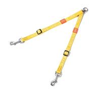 HOWGO Laisse double pour chien, sans enchevêtrement, pivote à 360°, deux poignées rembourrées réglables, coupleur de laisse pour chiens de grande et moyenne taille (jaune, 1,2 cm x 2,1 m, Std)