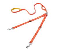 HOWGO Laisse double pour chien, sans enchevêtrement, pivote à 360°, deux poignées rembourrées réglables, coupleur de laisse pour chiens de grande et moyenne taille (orange, 1,2 cm x 1,2 m, Std)