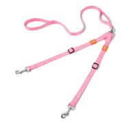 HOWGO Laisse double pour chien, sans enchevêtrement, pivote à 360°, deux poignées rembourrées réglables, coupleur de laisse pour chiens de grande et moyenne taille (rose, 1,2 cm x 1,2 m, Std)