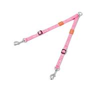 HOWGO Laisse double pour chien, sans nœud, pivote à 360°, deux poignées rembourrées réglables, coupleur de laisse pour chien de 30 à 68 kg de grande et moyenne taille (rose, 1,2 cm x 0,3 m, ultra