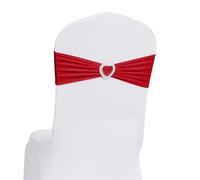 Howhic Lot de 30 nœuds de chaise en élasthanne avec bande élastique et boucle coulissante universelle - Idéal pour mariage, banquet et décoration de fête (Rubis)