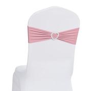 Howhic Lot de 30 nœuds de chaise en élasthanne avec boucle coulissante pour décoration de chaise, mariage, banquet, fête, événement (rose poudré)
