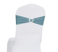 Howhic Lot de 30 nœuds de chaise en élasthanne avec boucle coulissante pour décoration de chaise, mariage, banquet, fête, événement (bleu poussiéreux)