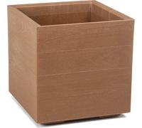 HowHomely 36L Pot de fleurs Betonique 39 cm de hauteur, bac à plantes, marron Cache-pot pour jardin balcon