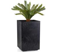 HowHomely 36L Pot de fleurs Betonique 58 cm de hauteur, bac à plantes, noir Cache-pot pour jardin balcon