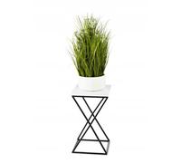 HowHomely 40 cm Support pour fleurs avec panneau MDF Noir/blanc