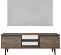 HowHomely | Armoires TV - ARISTO - 140 cm - Chêne Rustique - Stylé et Fonctionnel - Avec Espace de Rangement