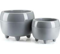 HowHomely | Bac à plantes - Botanica - Gris - Design élégant - Stable et facile d'entretien - Pots de fleurs