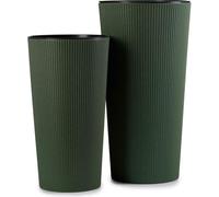 HowHomely | Bac à plantes, Set de 2 pots de fleurs, Pot de plantes Vert - 57 & 46 cm - Bac à fleurs, Pot de fleurs, Pots hauts