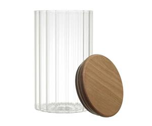 HowHomely | Bocal de conservation 700 ml en bois d'acacia avec couvercle hermétique en verre pour cuisine, boîte à café, boîte à épices, boîte à noix, boîte alimentaire