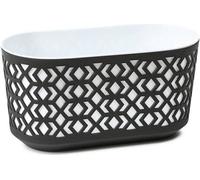 HowHomely Boîte à fleurs 20cm de hauteur - Boîte de balcon ovale noir et blanc - Pot de fleurs en plastique