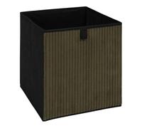 HowHomely Boîte de rangement pliable en velours - 30 x 30 cm - Vert et noir - Avec poignée - Pour vêtements, jouets, accessoires, documents