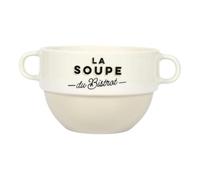 HowHomely | Bol à soupe 450 ml beige avec poignées - Bol en céramique pour soupe, ragoût, crème, dessert, plat de service moderne, passe au lave-vaisselle