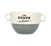 HowHomely Bol à soupe 450 ml vert avec anses - Bol à soupe en céramique pour soupe, ragoût, crème, dessert, bol de service moderne, passe au lave-vaisselle