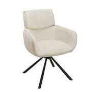 HowHomely Chaise de salle à manger beige avec retour automatique - Élégantes chaises rembourrées avec design matelassé et pieds en métal - Idéales pour la cuisine et la salle à manger comme chaises de