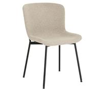 HowHomely Chaise de salle à manger cappuccino | Chaise rembourrée de salle à manger 80 x 52 x 61 cm | Chaise en velours avec pieds en métal | Chaises de cuisine douces et ergonomiques pour salon ou
