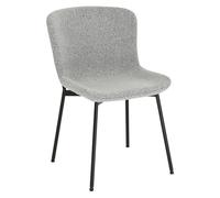HowHomely Chaise de Salle à Manger - Gris Clair - Rembourrée - 80 x 52 x 61 cm - en Velours avec Pieds en métal - Chaise de Cuisine Douce et Ergonomique - pour Salon ou Bureau