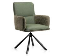 HowHomely Chaise de salle à manger verte - Rembourrée - 93 x 60 x 61 cm - Chaise moderne avec pieds en métal - Chaise de cuisine douce et ergonomique pour salon ou bureau