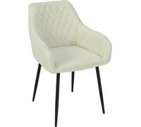 HowHomely chaise rembourrée avec accoudoirs beige chaise de salle à manger sur pieds métalliques
