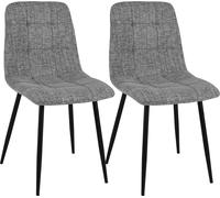 HowHomely Chaises de cuisine Lot de 2 Chaises grises Chaises de salle à manger Moderne