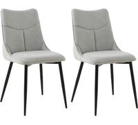 HowHomely chaises set de 2 chaises de cuisine grises chaises de salle à manger rembourrées