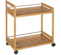 HowHomely Chariot de cuisine 55 x 32 x 63 cm sur roulettes en bambou panier de rangement armoire