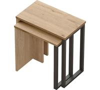 HowHomely | Ensemble de 2 tables basses - Ø 51 x 52,8 cm - Marron - Table basse en bois, table basse, table de salon