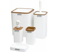 HowHomely Ensemble de salle de bain 5 pièces Accessoires de salle de bain blanc Ensemble de salle de bain
