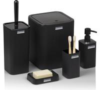 HowHomely Ensemble de salle de bain noir Ensemble de 5 accessoires de salle de bain