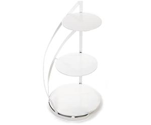 HowHomely Étagère blanche 3 étages 60 cm de haut pour gâteaux, cupcakes et muffins - Idéal pour une utilisation comme élégant support à gâteaux pour mariages, présentoir à gâteaux et support à gâteau