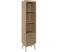 HowHomely Étagère de salle de bain beige 28x25x65 Étagère sur pied avec 2 tiroirs