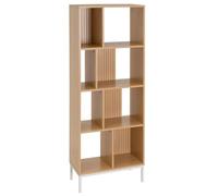 HowHomely | Étagère sur pied, bibliothèque, aspect bois naturel, pieds en métal, étagère ouverte, étagère de rangement, salon, bureau, chambre d'adolescent, 159 cm