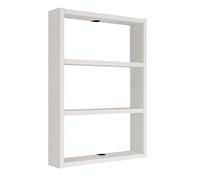 HowHomely Étagère suspendue en bois de couleur blanche | Étagère flottante 60 x 43 x 9 cm | Étagère décorative murale de cuisine | Bibliothèque suspendue avec 3 étages | Étagère murale pour salon