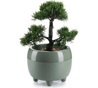 HowHomely | Jardinière - Botanica - 30x24 cm - Gris - Vert - Design moderne - Pieds pratiques