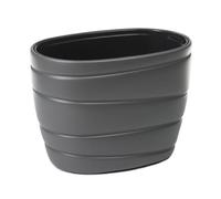 HowHomely Laviro Pot de fleurs ovale 60 x 43 cm - Pot de fleurs moderne en plastique recyclé - Pour l'intérieur et l'extérieur - Grand - Anthracite