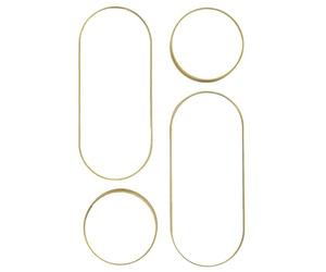HowHomely | Lot de 4 miroirs muraux dorés à monter au mur, ronds, modernes, décoration pour salon, couloir, chambre à coucher, décoration murale de style glamour