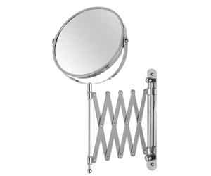 HowHomely | Miroir cosmétique mural bras télescopique chromé grossissant double face miroir de salle de bain miroir de maquillage pliable salle de bain