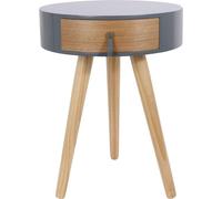HowHomely | Nachttisch - 46 cm - Rund - Grau