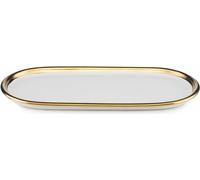 Howhomely plateau décoratif 25 cm - tablette décorative blanc/or en céramique