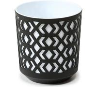 HowHomely Pot de fleurs 20cm de hauteur - Pot de fleurs rond noir et blanc - Pot de fleurs en plastique