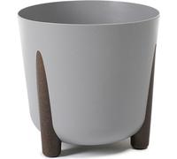 HowHomely Pot de fleurs 28cm de hauteur - Pot de fleurs gris - Pot de fleurs en plastique