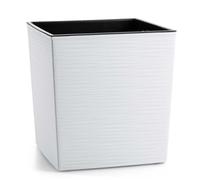HowHomely Pot de Fleurs carré Blanc 31 x 30 x 30 cm - Grand Pot de Fleurs extérieur - avec Insert jardinière - Aspect béton - pour décoration de Salon, Jardin et terrasse